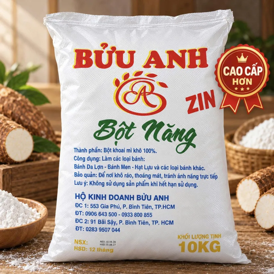 Bao bột năng Zin cao cấp Bửu Anh 10kg